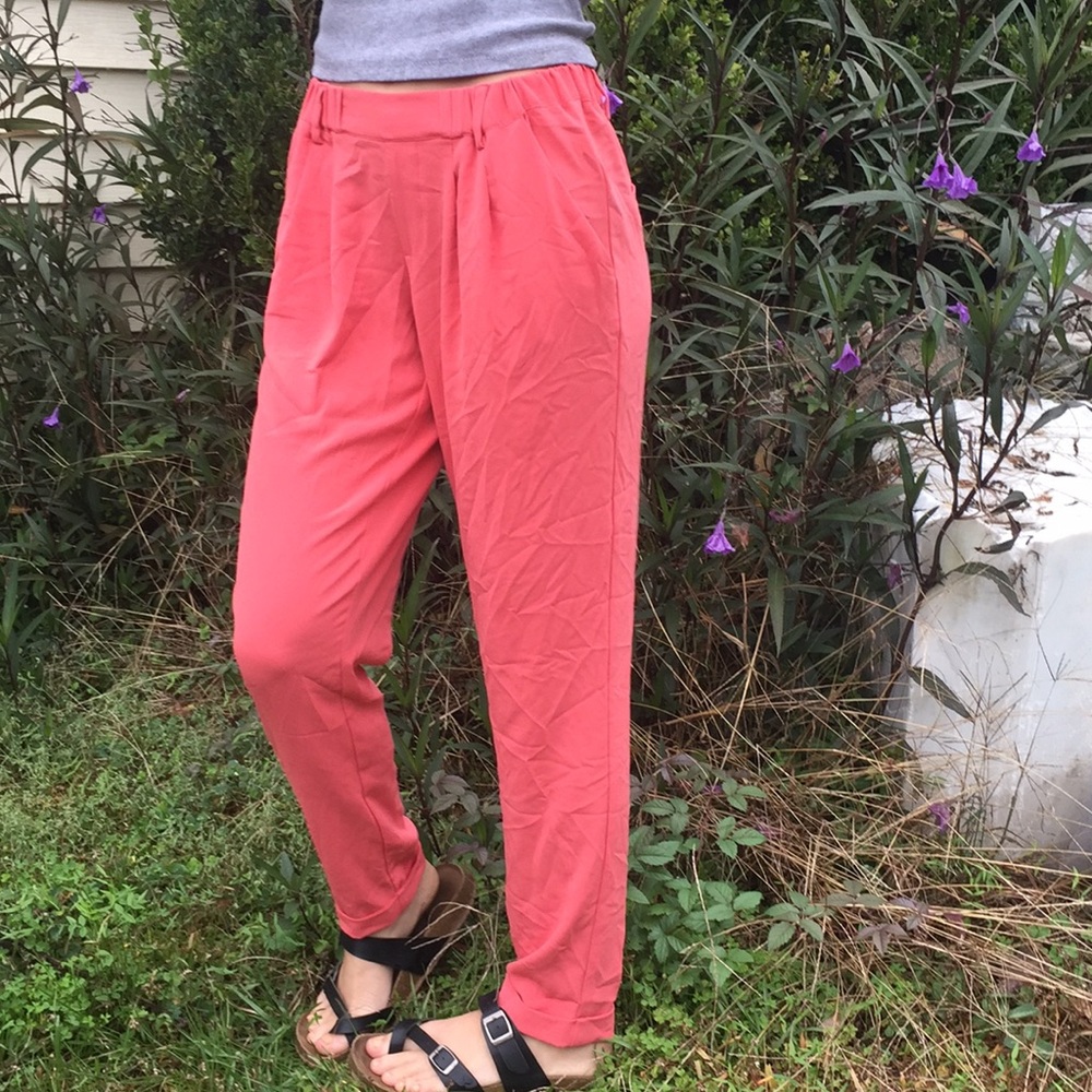 Coral pink pants